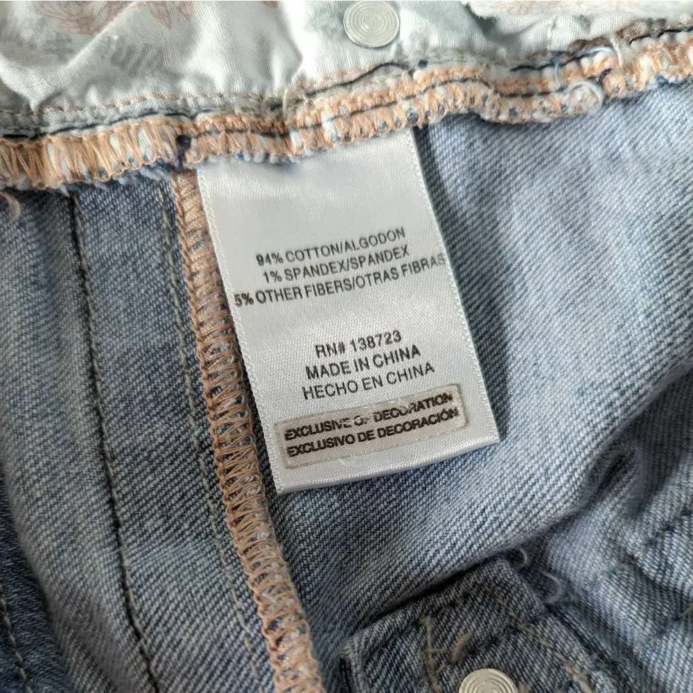Rebel & Soul Women Jean Shorts Distressed Blue Wash Size 11